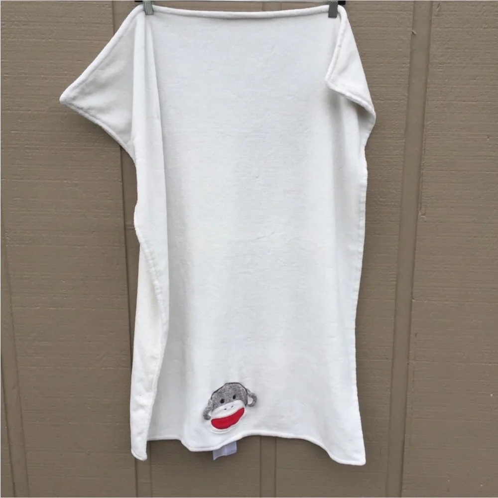 Baby Starters Cream Sock Monkey Blanket 30”x40”